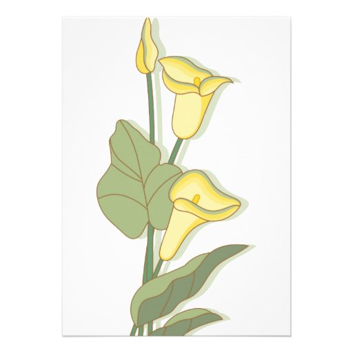 Elegant Calla Lily in Yellow Wedding Invitations