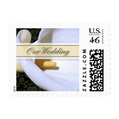 Elegant Calla Lily Our Wedding Small Postage by twoheartsshoppe