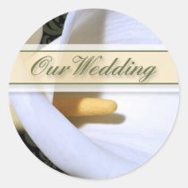 Elegant Calla Lily Our Wedding Sticker stickers