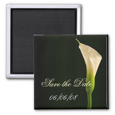 Elegant calla lily save the date refrigerator magnets
