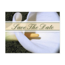 Elegant Calla Lily Save The Date Postcard by twoheartsshoppe Elegant Calla Lily Save The Date Postcard