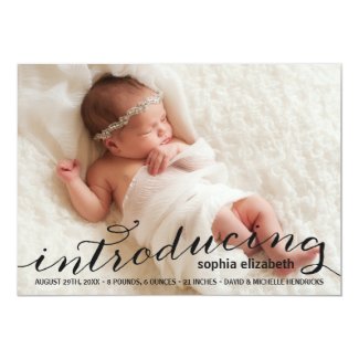 Elegant Calligraphy | Photo Birth Announcement