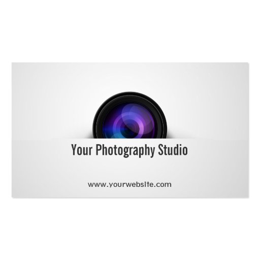 Elegant Camera Lens Photographer Business Card