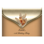 Elegant Caramel Beige Gold Birthday Party Personalized Invites