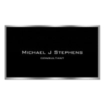 Elegant  Carbon Fiber Black and Chrome Business Card Template