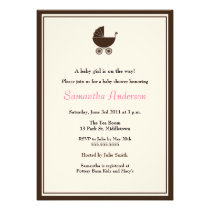 Elegant Carriage Baby Shower Invitation - Girl invitations