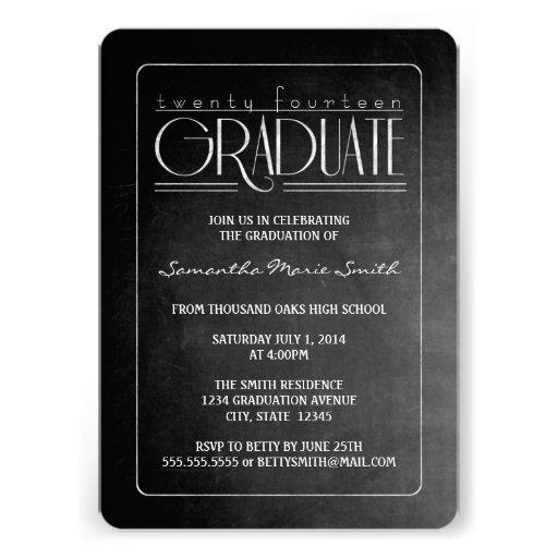 Elegant Chalkboard Graduation Invite