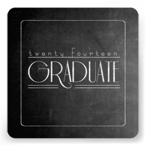 Elegant Chalkboard Graduation Square Invite (front side)
