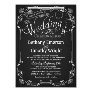 Elegant Chalkboard Wedding Invitation