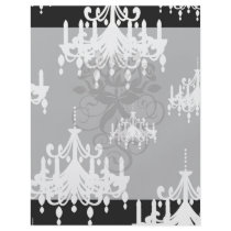 elegant chandelier black white damask flyer