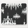 elegant chandelier black white damask mouse pads