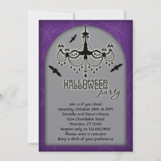 Elegant Chandelier Halloween Invitation