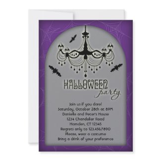 Elegant Chandelier Halloween Invitation