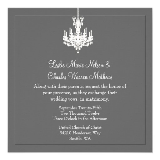 Elegant Chandelier Wedding Invitations