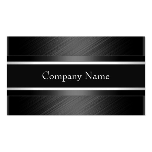 Elegant Charcoal Grey Black Silver Business Card Templates (front side)