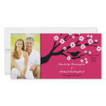 Elegant cherry blossom bird save the date photo custom photo card