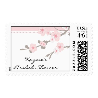 Elegant Cherry Blossom Bride Bridal Shower Stamps
