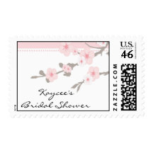 Elegant Cherry Blossom Bride Bridal Shower Stamps