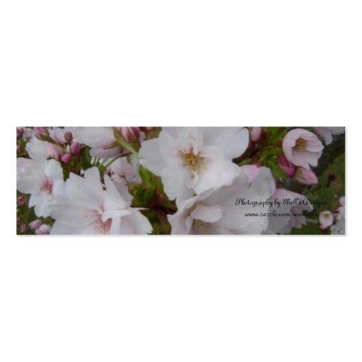 Elegant Cherry Blossom Save the Date Business Card Templates (back side)