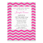 Elegant Chevron Baby Shower Pink Invitation
