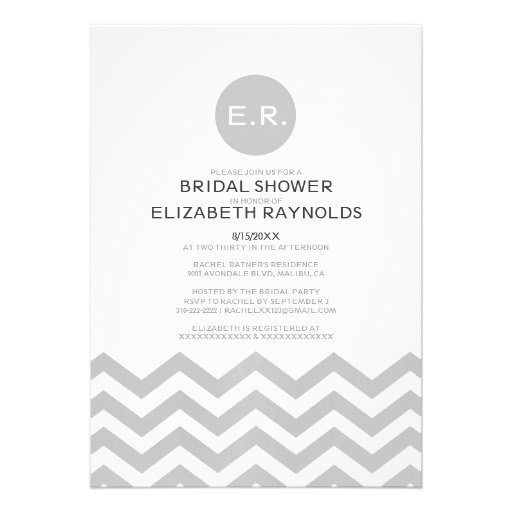 Elegant Chevron Bridal Shower Invitations