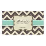 Elegant Chevron Modern Brown, Green and Beige Business Card Template