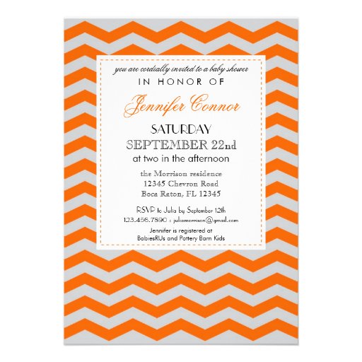 Elegant Chevron Unisex Baby Shower Invitation