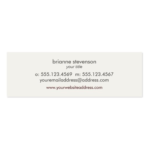 Elegant Chic Brown Linen and Gold Leaf Look 2 Business Cards (back side)