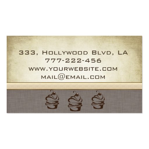 Elegant chic cake & bakery business cards (back side)