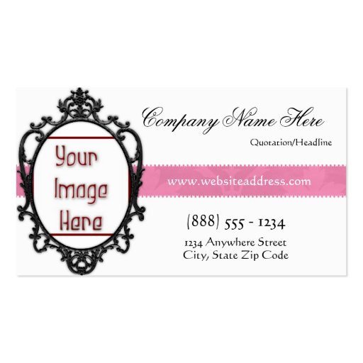 Elegant Chic Frame Add Photo Business Card 2 (front side)