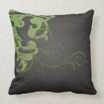 Elegant Chic Lime Scroll Black Mojo Pillow