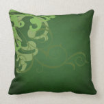 Elegant Chic Lime Scroll Green Mojo Pillow