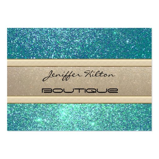 Elegant chic luxury contemporary  glittery business card (front side)
