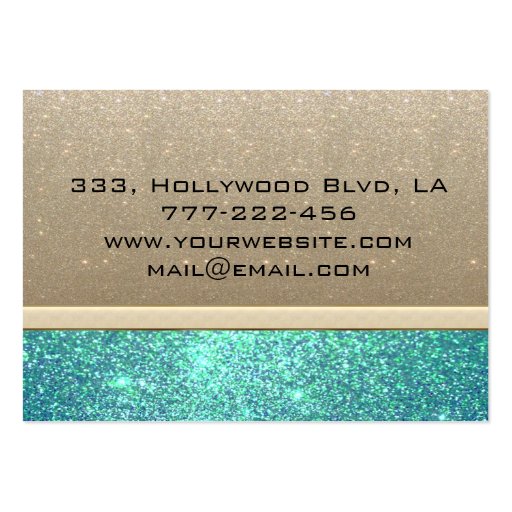 Elegant chic luxury contemporary  glittery business card (back side)