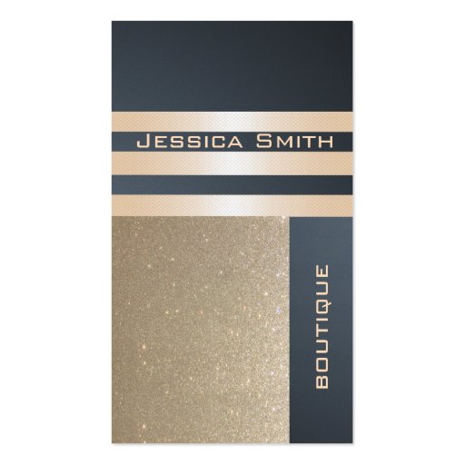 Elegant  chic luxury contemporary golden glittery business cards