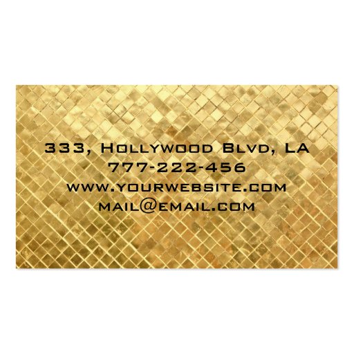 Elegant  chic luxury contemporary golden texture business cards (back side)