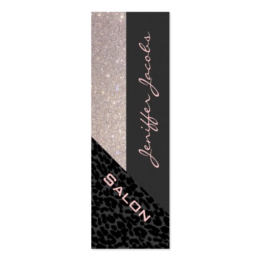 Elegant chic luxury contemporary leopard glittery business card templates
