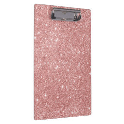 Elegant Chic Luxury Faux Glitter Rose Gold Clipboard Zazzle