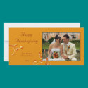 Elegant chic orange scroll Thanksgiving greeting photo cards by FidesDesign Elegant chic orange scroll Thanksgiving greeting photo cards