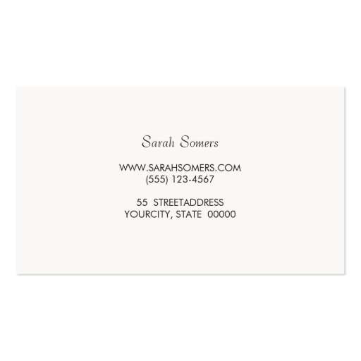 Elegant Chic Silver Chic Striped Makeup and Hair Business Cards (back side)