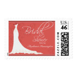 Elegant chic wedding dress bridal shower stamp