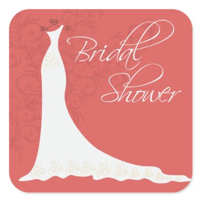 Elegant chic wedding dress bridal shower sticker by Jamene