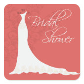 Elegant chic wedding dress bridal shower sticker sticker