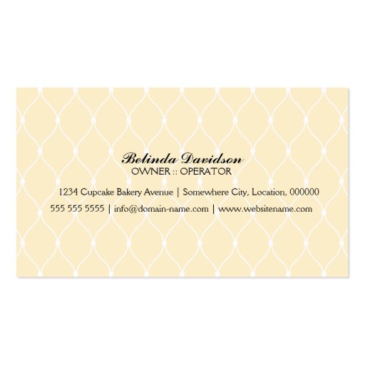 Elegant Chocolate Cupcake Bakery  Business Cards (back side)