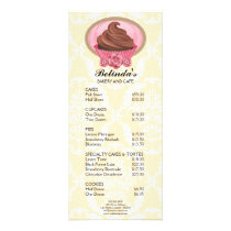 Elegant Chocolate Cupcake Bakery Rack Card