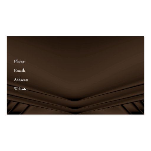 Elegant Chocolate Silk Purse Company Business Card Templates (back side)