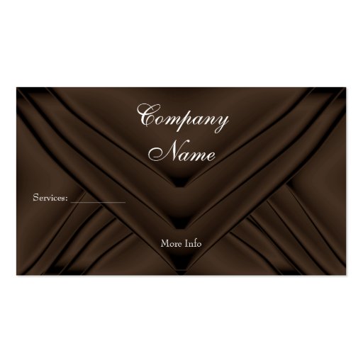 Elegant Chocolate Silk Purse Company Business Card Templates (front side)