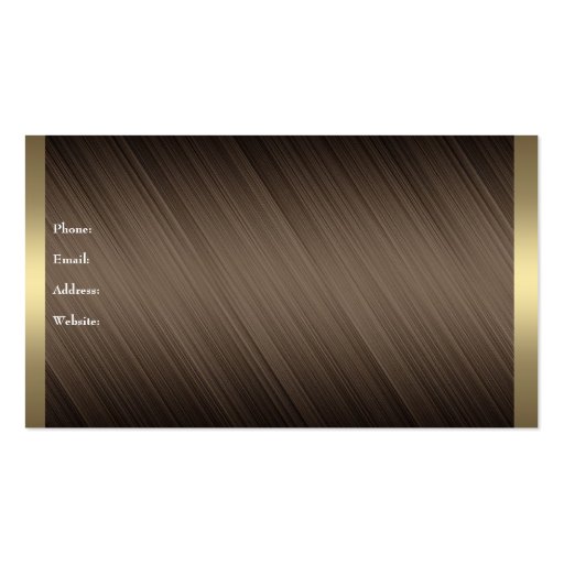 Elegant Chocolate with Black Coffee Business Cards (back side)