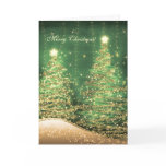 Elegant Christmas Cards Sparkling Trees Green