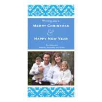 Elegant Christmas Damask Custom Photo Card